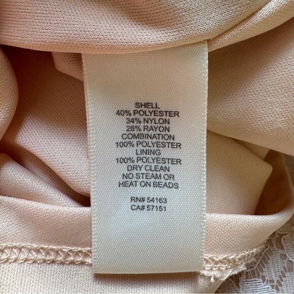 Eliza J Dress Embellished Lace Sheath Ivory Lined Wedding Neutral Floral Sz 6 - Picture 4 of 16